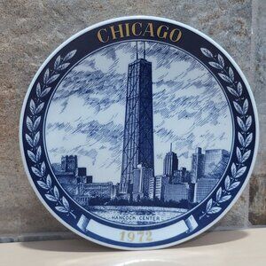 Vintage Chicago Hancock Center 1972 Plate First Edition Chateau Inc Kesa Denmark